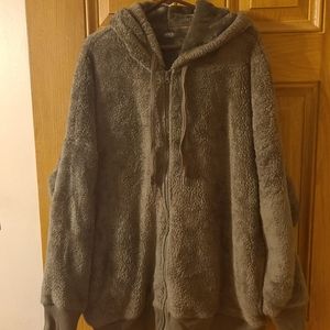 Fuzzy zip up hoodie